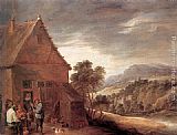David The Younger Teniers Canvas Paintings - Before the Inn